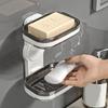 Space Saving Soap Dish Holder 1 or 2 Tiers Wall Mount Design Waterproof Surfaces Strong Adhesive Backing for Renters Bathroom