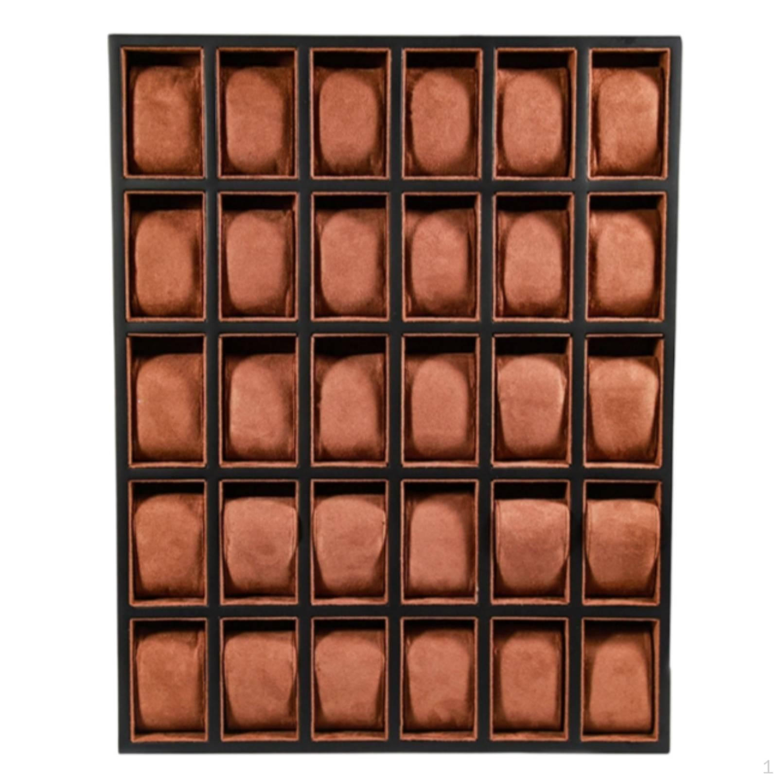 Watch Tray with Pillows 30Slot Display Wooden Organizer for Collectors, Retailers,