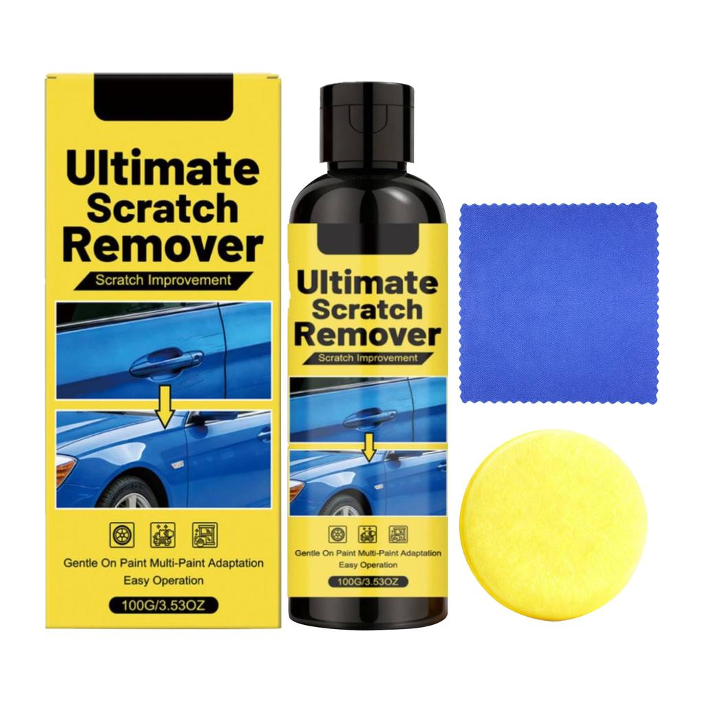Ultimate Scratch Remover 100ml Scratch Repair Kit with Applicator Pad and Microfiber Cloth for Car Paint Surface Restoration and Scratch Improvement