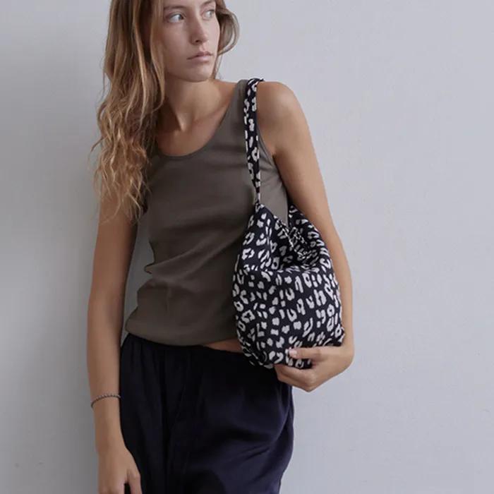 Leopard Bucket Bag (Black)