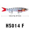 10cm16.5gMulti-Joint Slow Sinking Lure Set Bionic Bait Universal for Freshwater and Saltwater Bass Trout Crappie Special