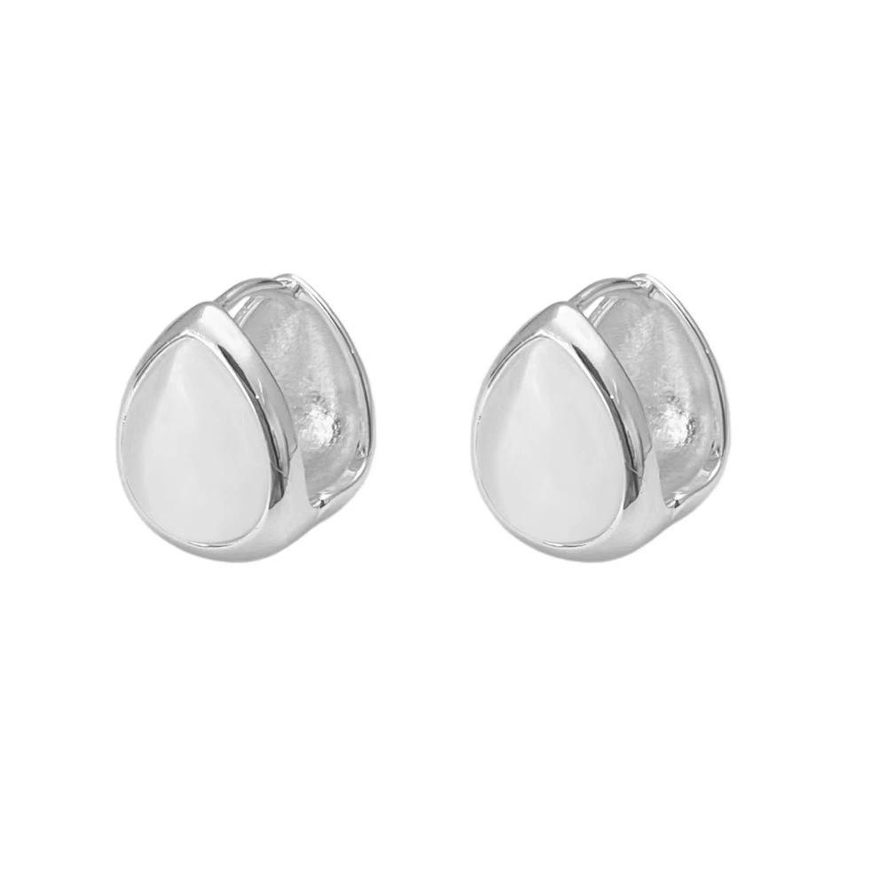 Niche Design Feeling Ice Transparent Opal Double-Sided Water Drop Ear Buckle Exquisite Versatile Earrings Temperament Light Luxury Simple Earrings