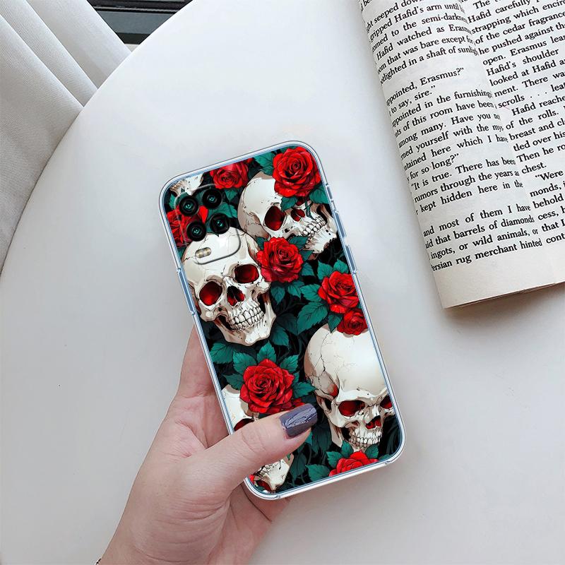 Skeleton Skull Transparent Phone Case for Motorola Moto G40 G04 G05 One Ace Action Fusion + Plus Hyper Macro Vision Zoom