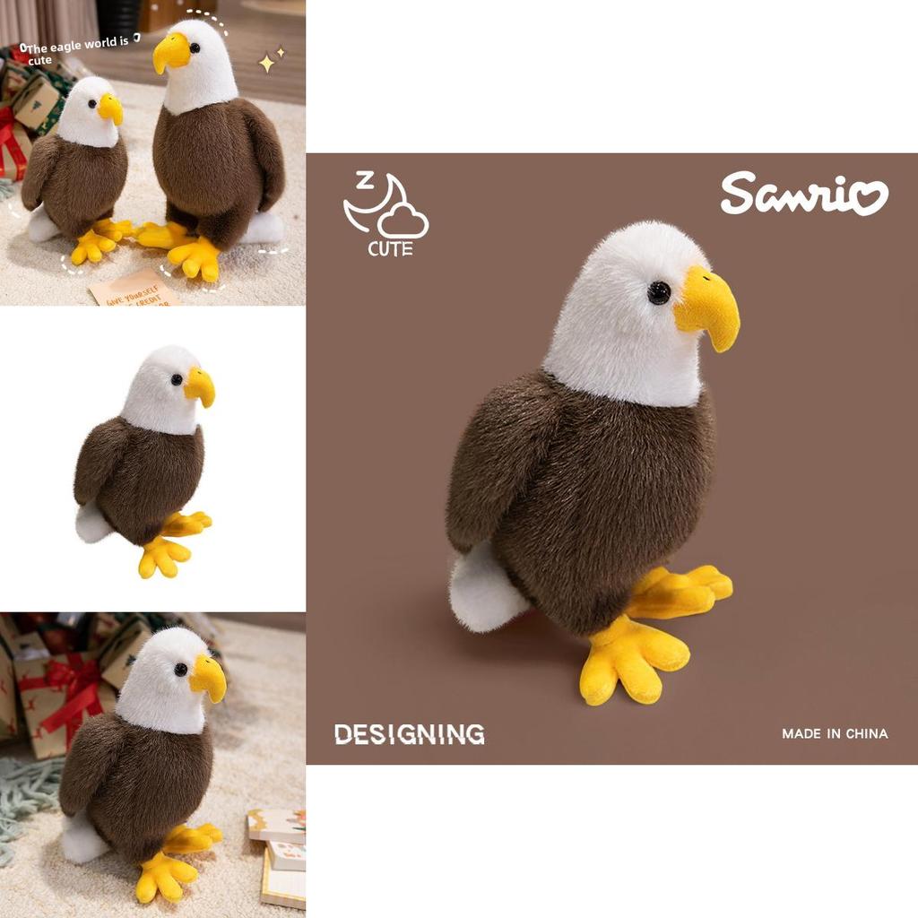 Animal Plush Toy Bald Eagle Figurine With Pp Cotton Filling For Collectors And Kids