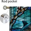 Stained Glass Sealife Blackout Curtains 2 Pieces Home Interior Curtains for Living Room Curtain Tulle for Bedroom Shades Kitchen