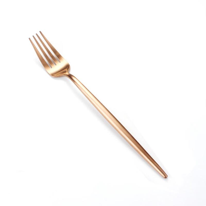 Ru Han Stainless Steel Rose Gold Plated Dinner Fork Set