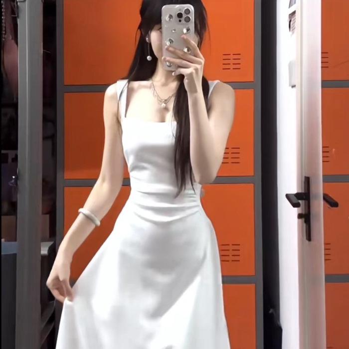 First Love 2026 Summer White Dress: Girls  Spaghetti Strap Formal Dress for Weddings 2XL