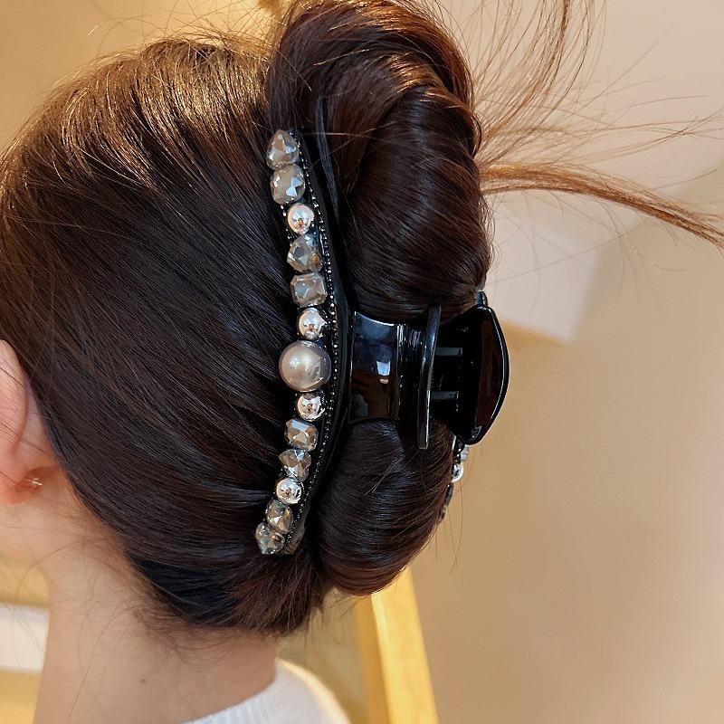 Elegante Haarspangen mit Kristallen und Perlen - Große Haarklammern für stilvolle Hochsteckfrisuren