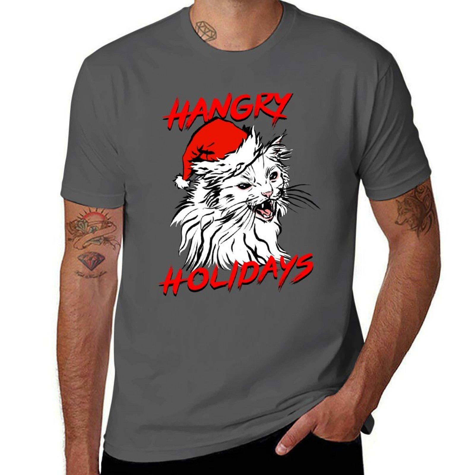 

Hangry Holidays! Thurston s Cat Christmas T-Shirt man tshirt t shirts for man pack white T-Shirt 4XL