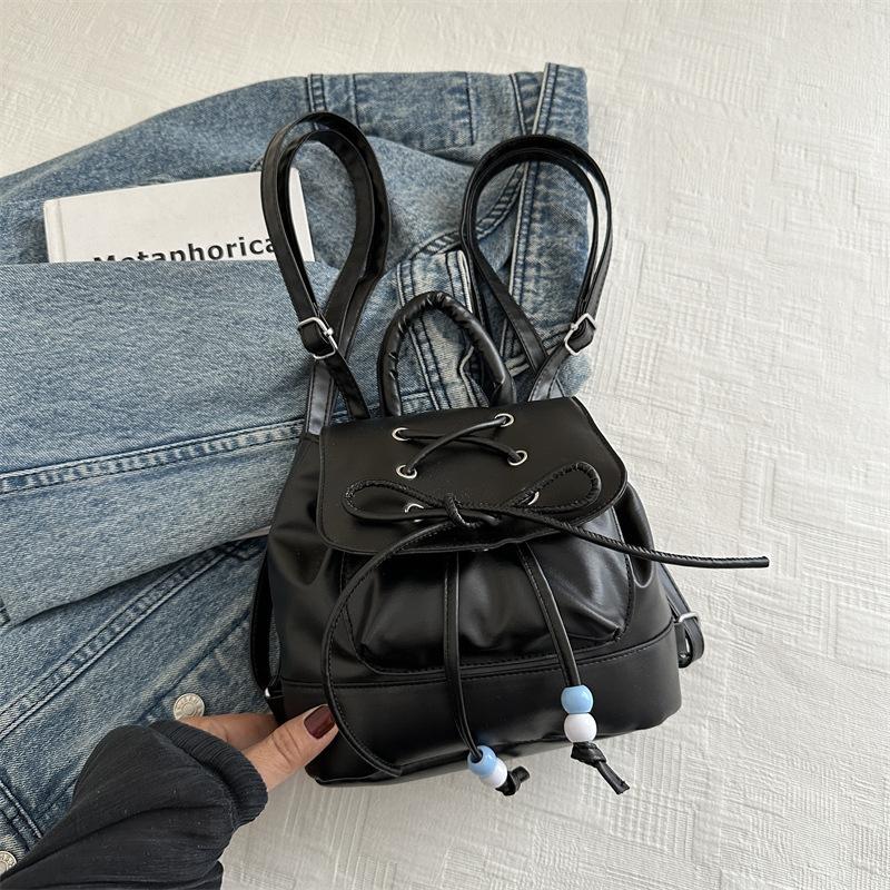 Women s simple and fashionable backpack 2 new versatile go out make-up bag schoolbag чёрный