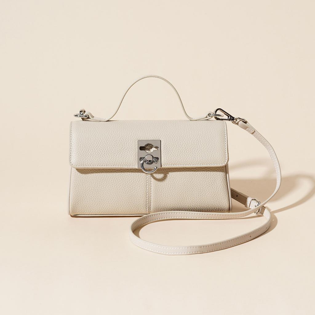 First Layer Cowhide 2025 Spring and Summer New Leather Women's Bag Niche High-end Retro Texture Portable Shoulder Oblique Span Bag