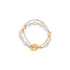 Elegant Gold Plated Double Layer Freshwater Pearl Bracelet Women French Vintage Style Irregular Geometric Design Chic