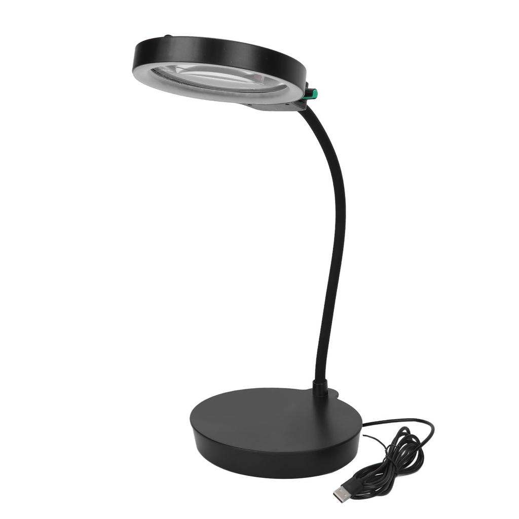 130mm Diameter 2X Magnifying LED Lamp Flexible Tube 13X Magnifying Glass Desk Light for Tattoo Manicure