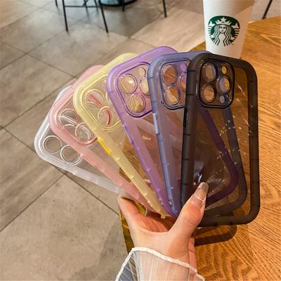 Shockproof Silicone Bumper Clear Phone Case For iPhone 15 14 13 12 11 Pro Max X XR XS 7 8 Plus Lens Protection Transparent Cover