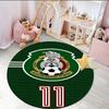 1PC round rug Mexico Football Team Emblem Printed Round Area Rug ,Rug For Home Office, Round Chair Rug, Decorative Carpet Fan gifts Christmas gift