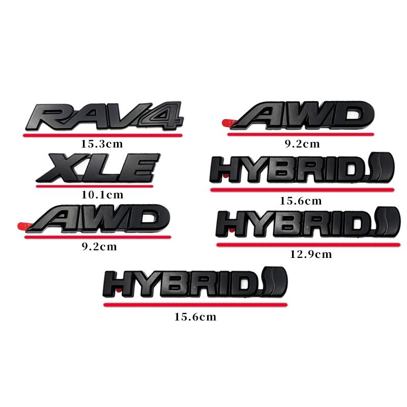 8 piezas de cubiertas ABS para RAV4, compatibles con Toyota RAV4 XLE AWD 2019-2023, en negro mate mixto, con emblema superpuesto