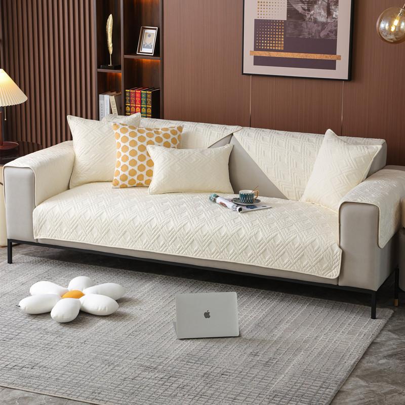 Pure Cotton Sofa Cushion, Universal In All Seasons, Non-Slip  Cotton Seat Cushion, Simple Modern Sofa Cover Towel Cover Cloth Seat Cushion