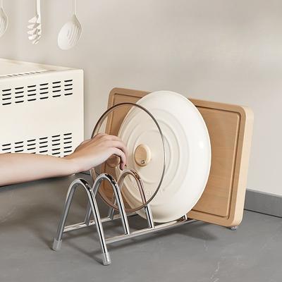 Stainless Steel Pot Lid Rack Multi-functional Cutting Board Rack Chopping Board Rack Tray Storage Rack Kitchen,Organizer Kitchen