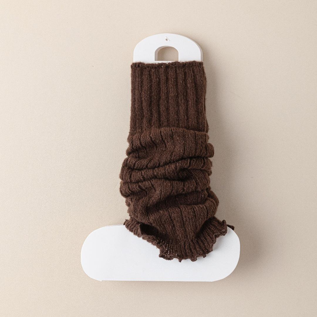 

Теплые флисовые носки цвета Майяра, модные теплые полоски, вязаные женские носки, чехлы для ног, зимние сапоги One Size темно-коричневого