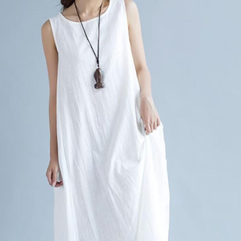 Summer Plus Size Women's Sleeveless Dress with Pockets