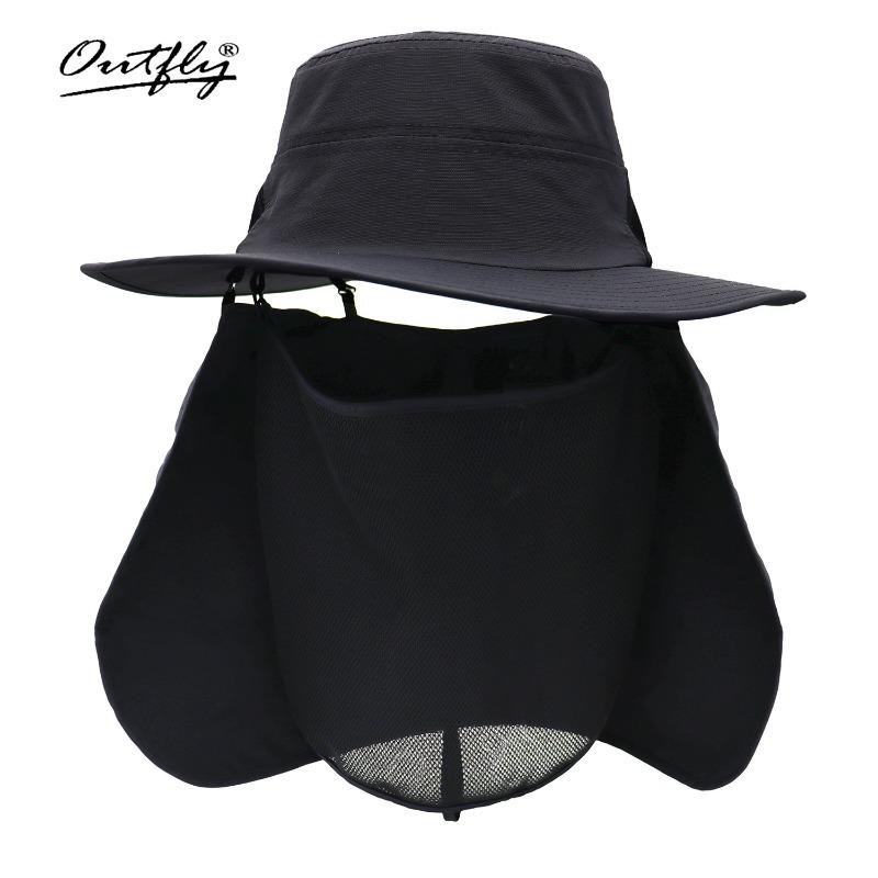Spring and summer new sunscreen fishing hat big head circumference UV protection breathable sun hat outdoor leisure hiking bucket hat