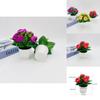 Artificial Rose Mini Desk Garden With Handcrafted Plastic And Silk For Wedding Decor