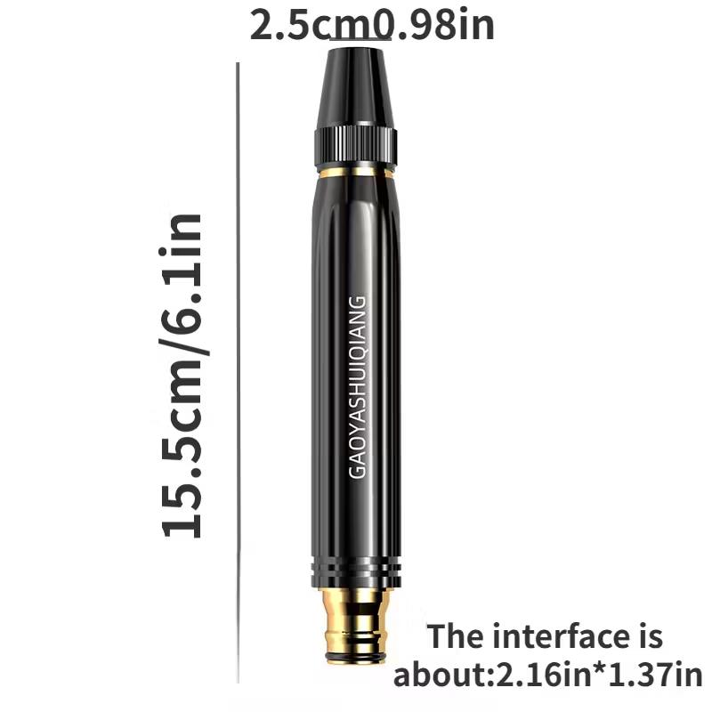 

Portable High-Pressure Water Gun 7 Spray Modes Ergonomic Grip Battery-Free Black Gold Lightweight Durable for Car Wash Garden