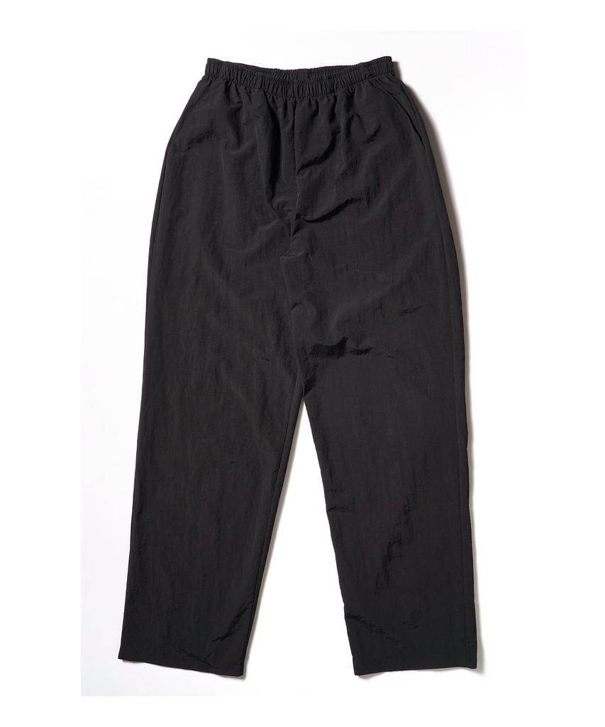 YOUNGBOOMERS Nylon Elastic Waist Pants_Black
