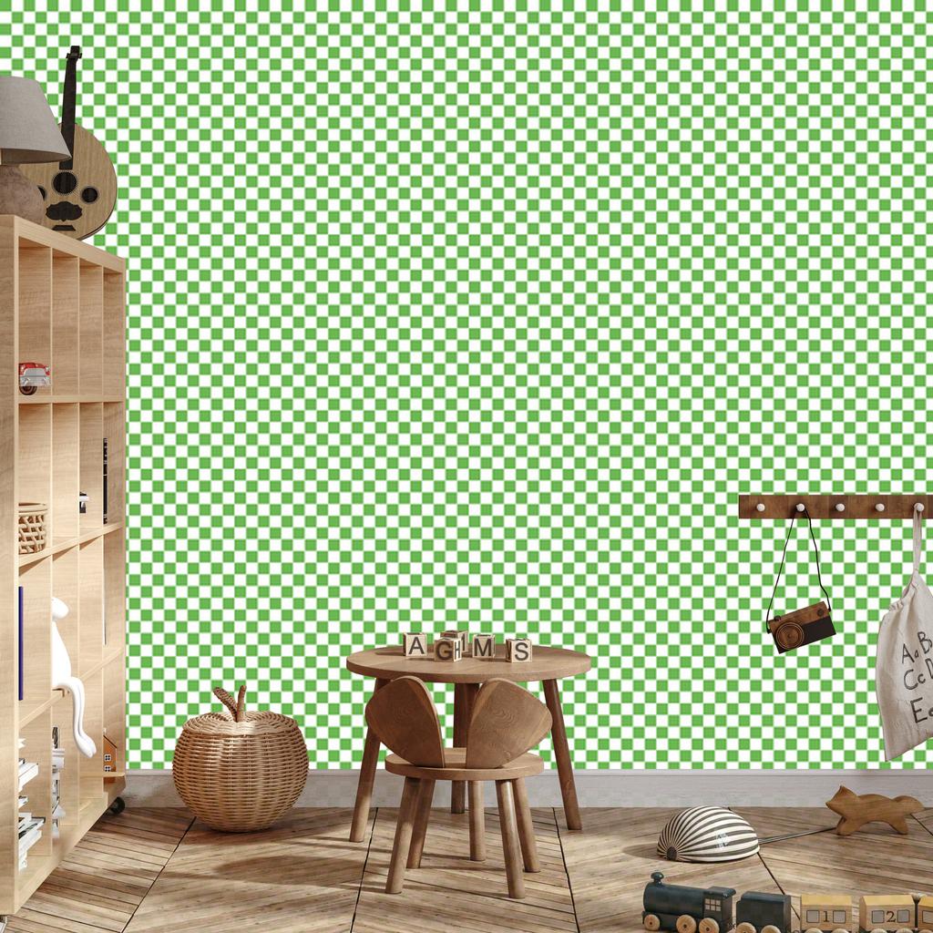 Mint and Green Checkerboard Wallpaper for Living Room and Bedroom 50x1000