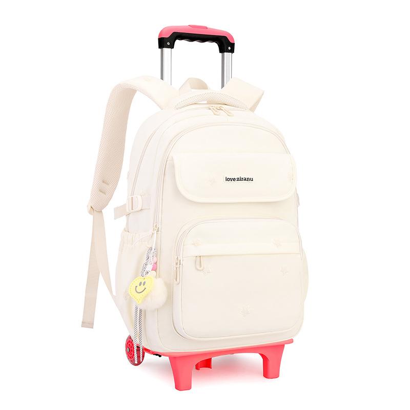 Zaino Scolastico per Bambine Borsa Scolastica con Trolley e Ruote Zaino a Ruote per Studenti Borsa per Libri per Bambini Zaini con Ruote