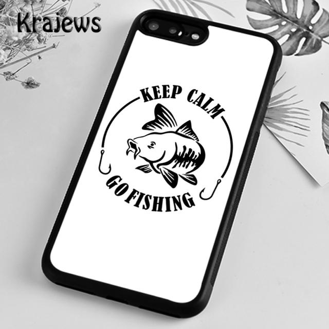 Krajews Keep Calm And Go Fishing Soft Phone Case Cover For iPhone 17 Air 16 15 14 plus 11 12 13 pro max coque Fundas