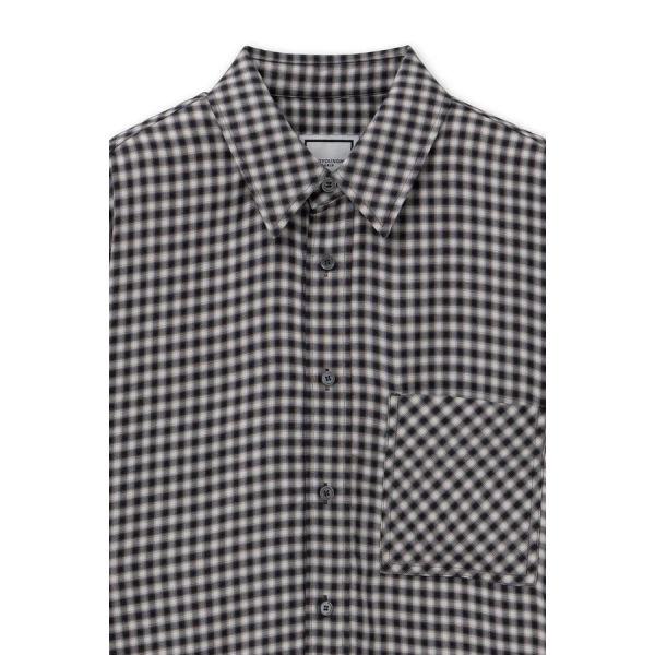 [wooyoungmi] Black Modal Check Shirt W263SH09824B