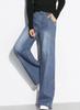 Sueeya Denim Simple and Casual and Perfect for Everyday and Denim Size 2XL Women's Wide-Leg Pants, Flattering, High-Waisted, Stylish, Commuting, Wear,