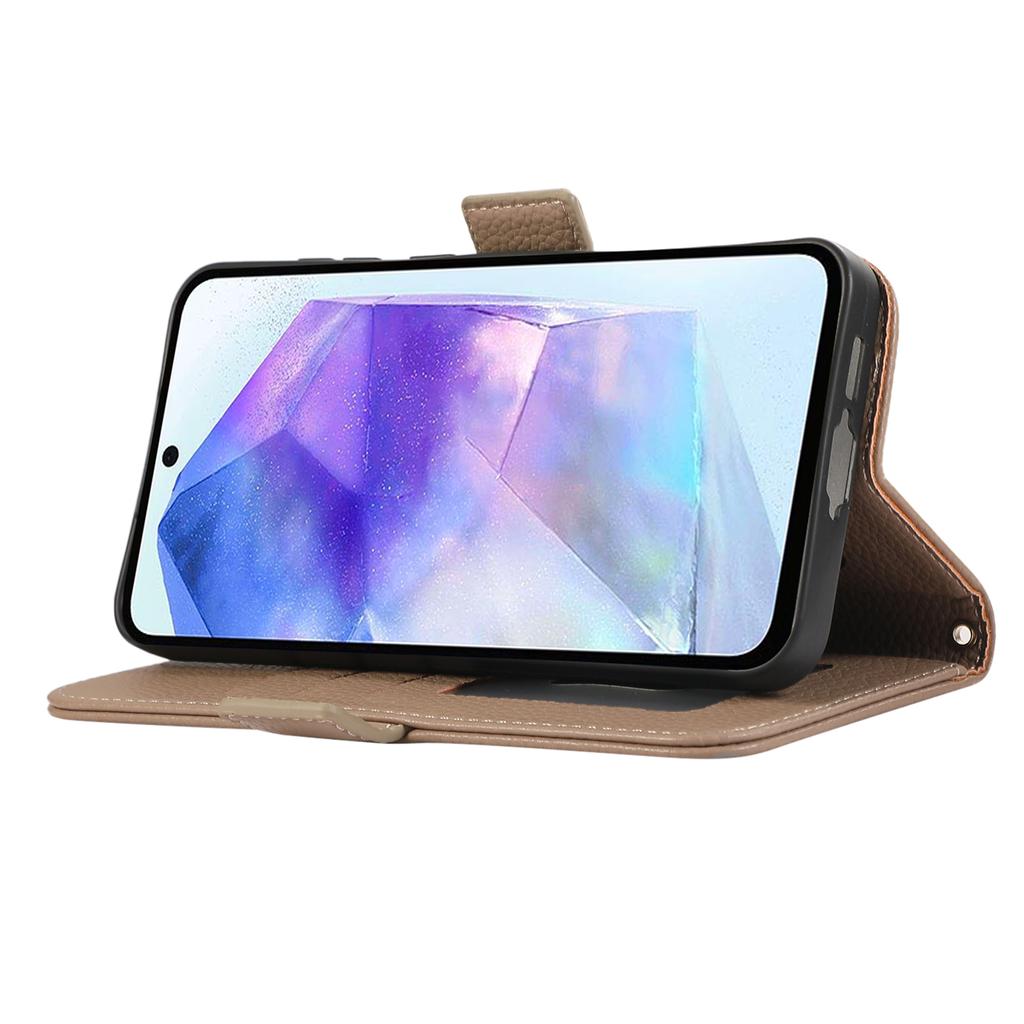 For Samsung Galaxy A55 5G Leather Case with Card Holder,Straps,Shockproof Wallet Phone Cover