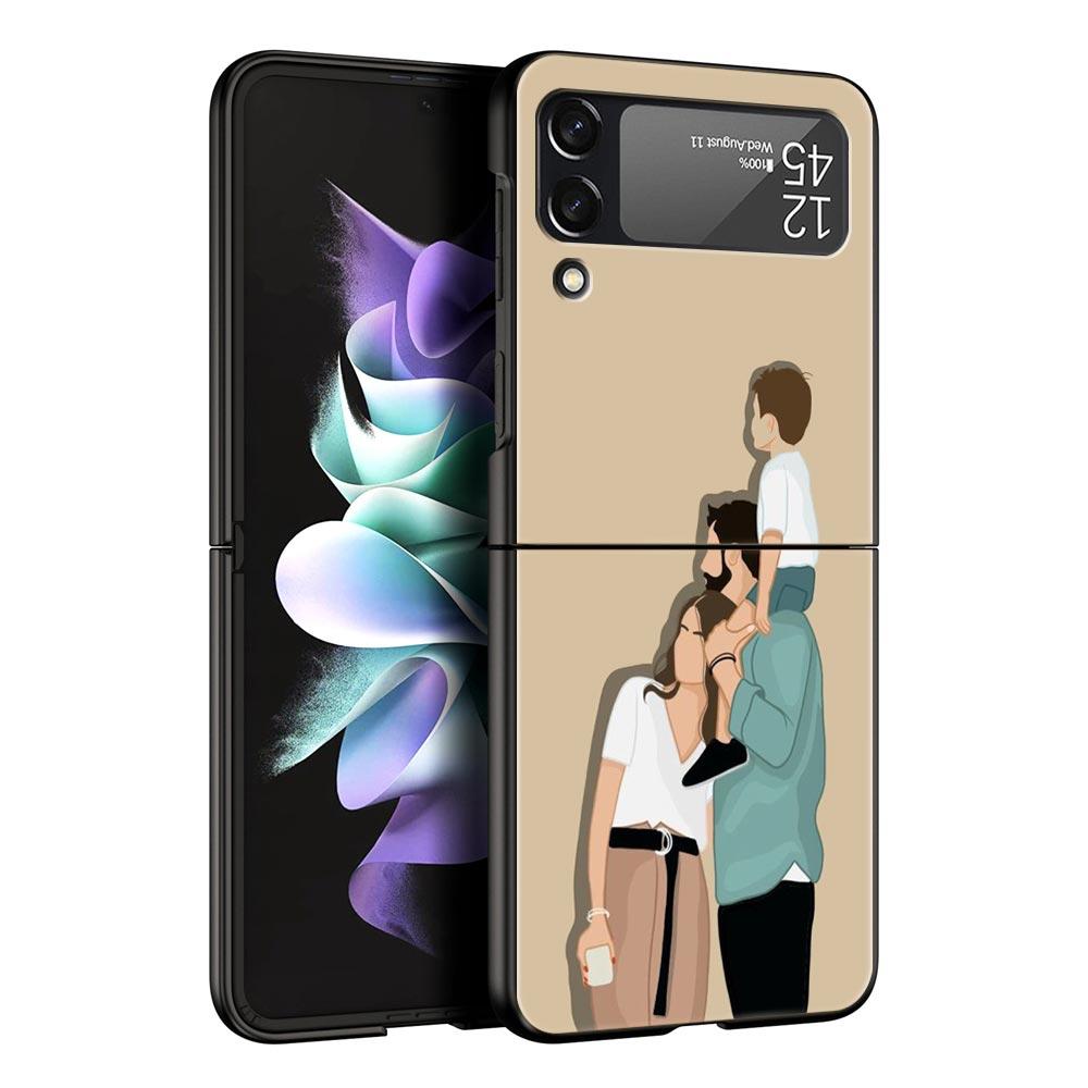 

Чехол для телефона Baby Girl Mom Family для Samsung Z Flip 3 4 5, складной чехол для Samsung Z Flip3 Flip4 Flip5, жесткий чехол для ПК Samsung Z Flip 3