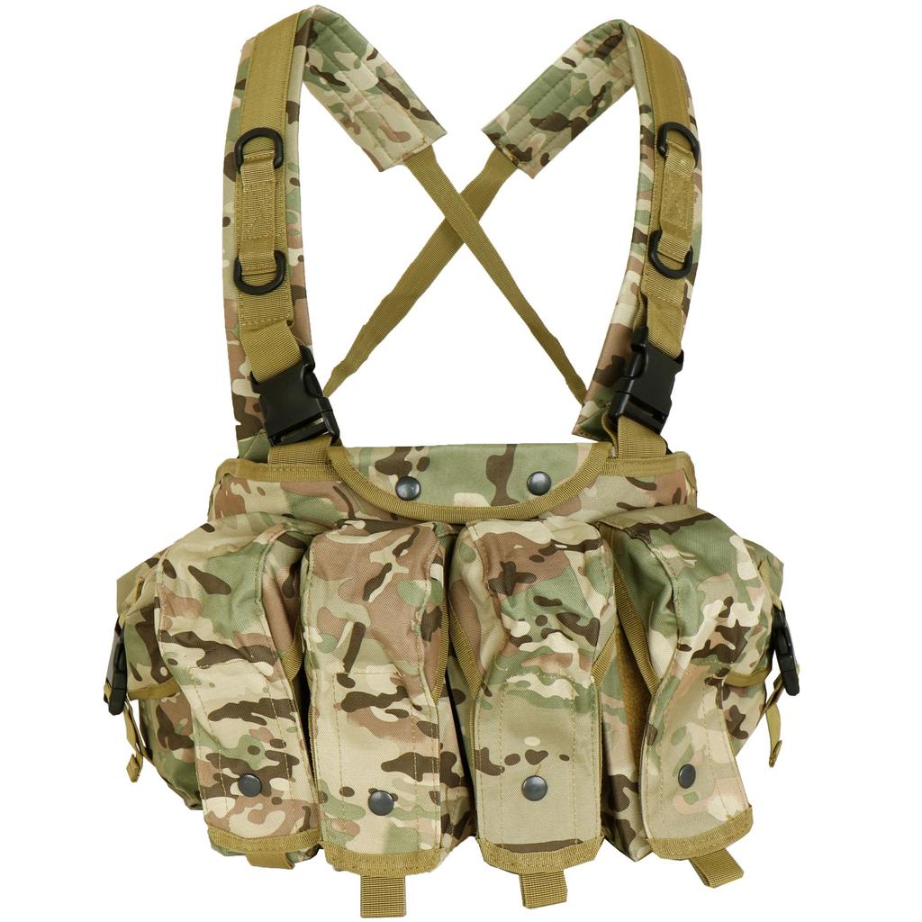 SHENKEL Alpha Label Lightweight Tactical AK Chest Rig Armor Vest v.3 Tactical Chest Rig, One Size Fits All, Adjustable, Multicam Vest-003mc