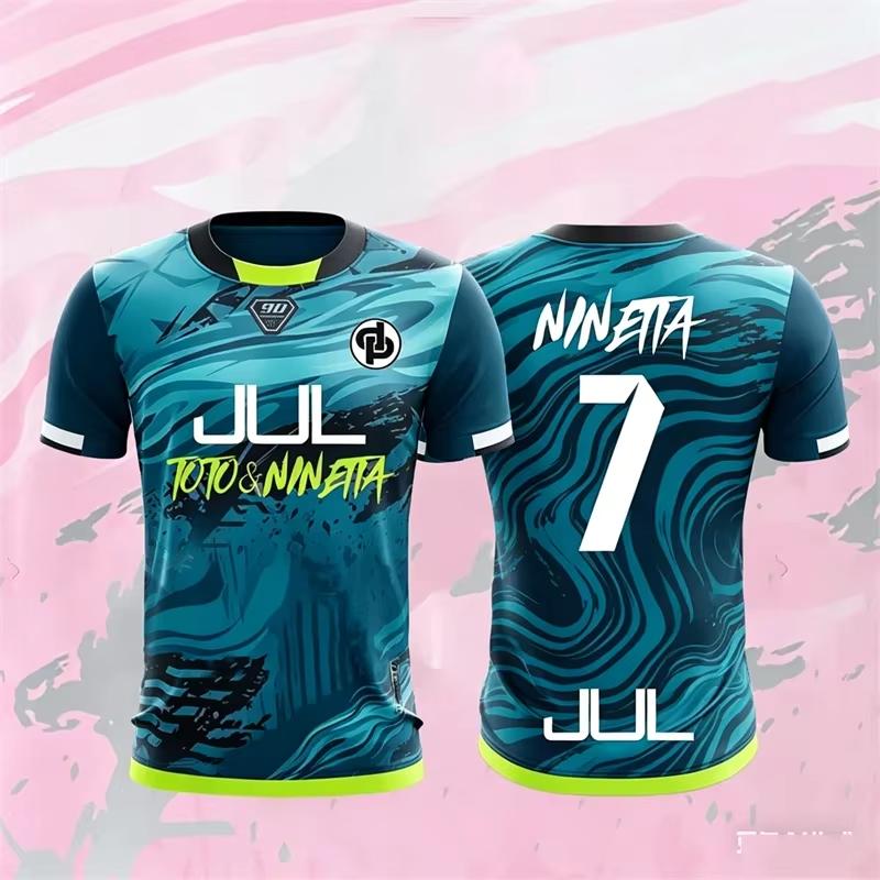 Summer Woman Unisex Style's 90 Minutes MM9 JUL Football T-shirt Outdoor Sports Quick-drying Fitness Training Jersey Short Sleeve Unisex Style