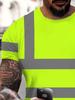 Herren Neon Gelbes Arbeits-T-Shirt, Reflektierendes Sicherheitsband-Design, Atmungsaktiv, Kurzarm für Außen- und Industriegebrauch