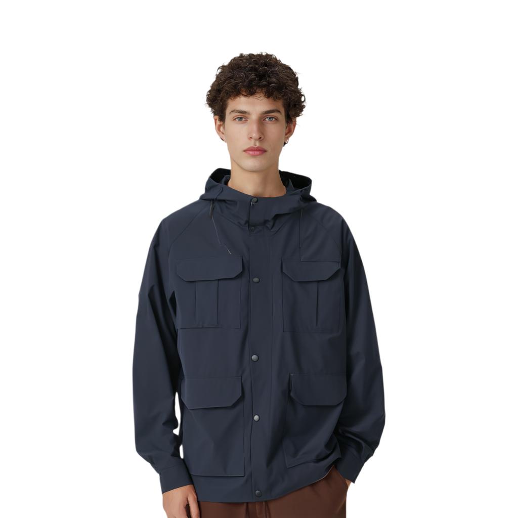 UNIQLO Solid Color Zipper Pocket Design Jacket Unisex jackets Deep-Sea-Blue 459590-69
