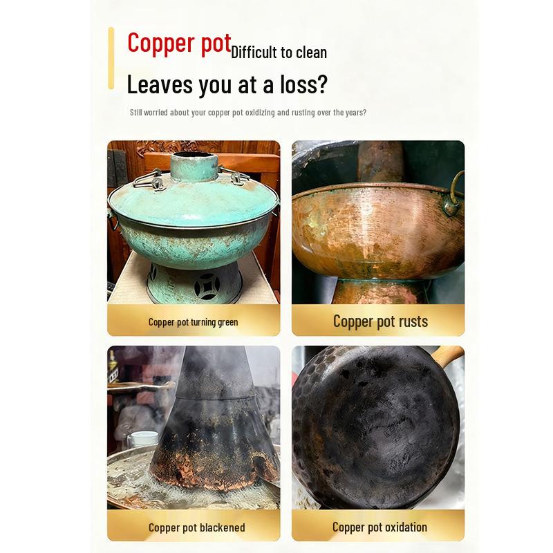 Copper Pot & Brass Cleaner: Verdigris Remover, Surface Polisher, Rust Remover.
