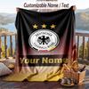 Flannel Blanket Germany national football team Print Custom Name Text Soft Throw for Sofa Bed