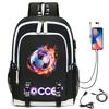 Football Star Printed Schoolbag Backpack Usb Charging Student Backpack Computer Bag