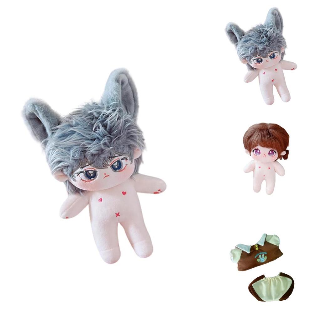 20cm Cotton Doll Plush Toy With Two Sets Of Clothes Keep Warm Shortcut Sweatshirt And Pants