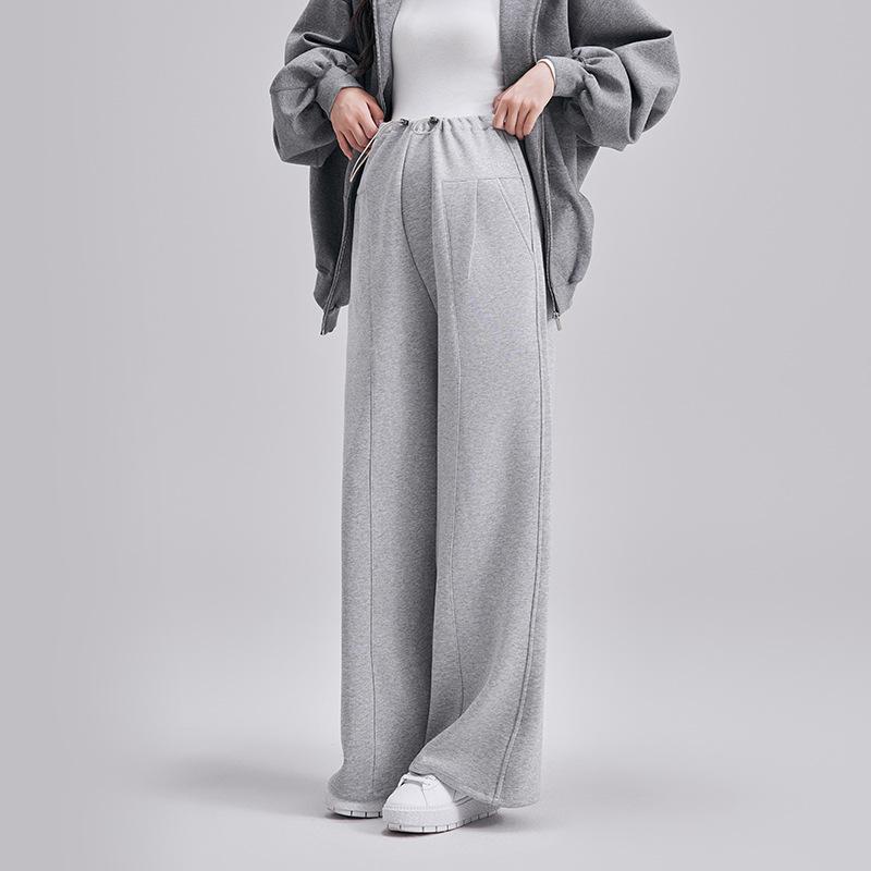 Maternity wide-leg pants drape autumn and winter thickened new loose casual pants wide-leg pants no support maternity wear