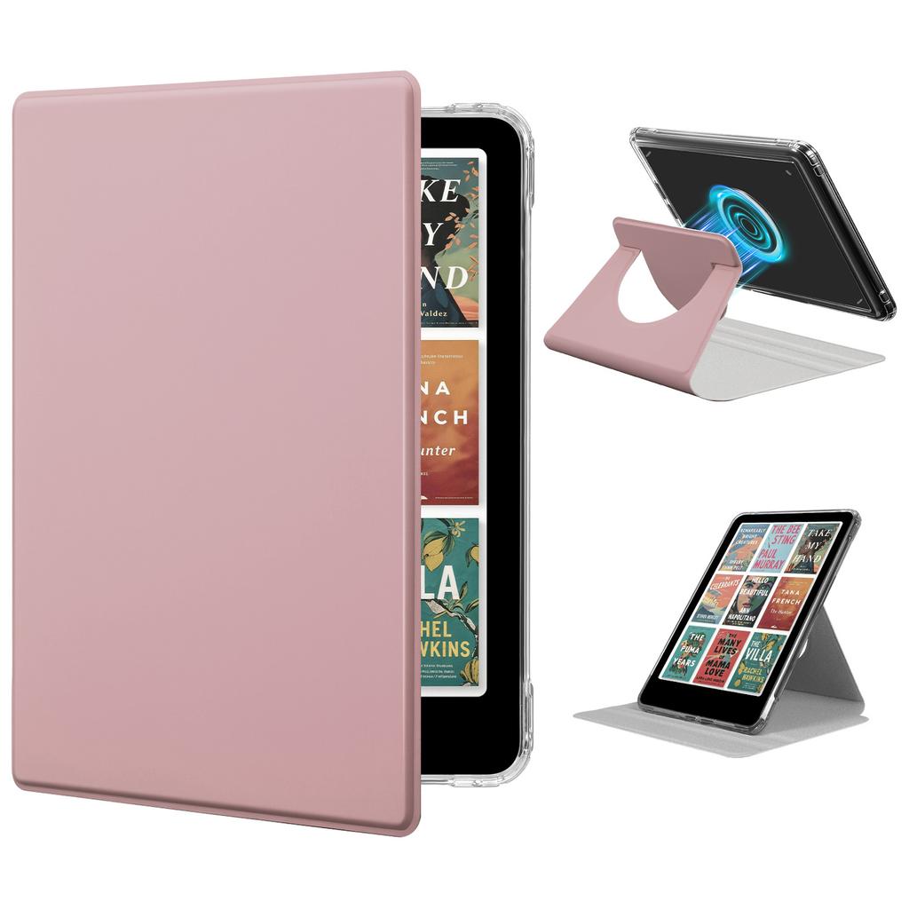 Case for 7-inch Kindle Paperwhite (12th Generation – 2024 Release) with 360-degree rotating, detachable magnetic stand