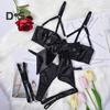 2Pcs/Set Women Sexy Faux Satin Underwear Set Lace Up Bowknot Underwire Push Up Bra Adjustable Strappy Thong Set