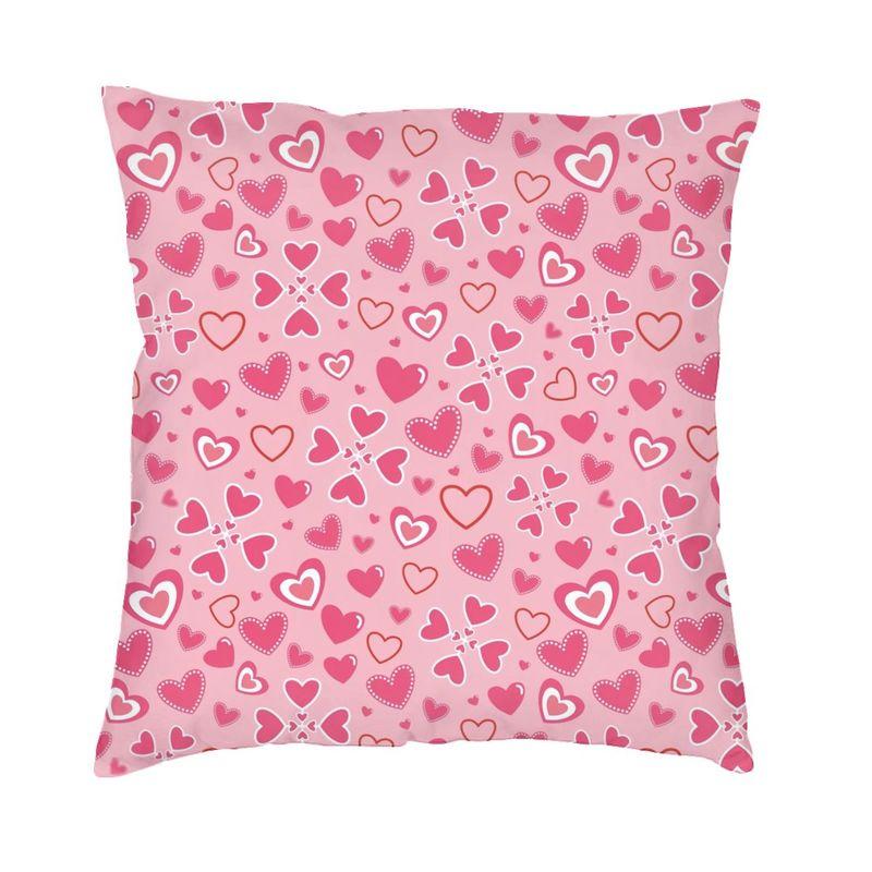 Custom Vintage Valentine Purple Hearts Pattern Throw Pillow Case Decor Home Nordic Cushion Cover Soft Pillowcase