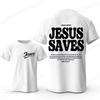 Men's Fashion Summer T-shirts Christian Jesus Creative Graphic Printed Tshirt Casual Sports Short Sleeve T-shirt Jesus Saves Top