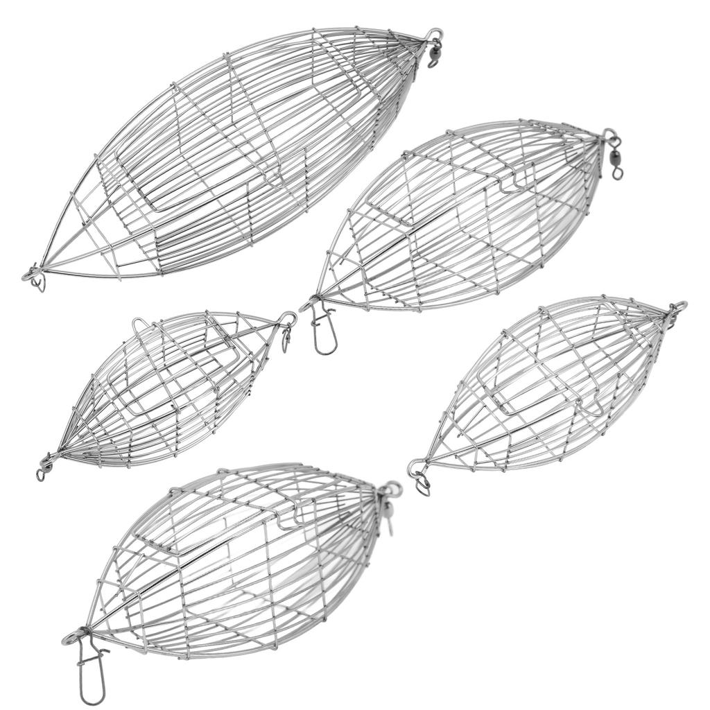Fishing Bait Cage Stainless Steel Lure Cage Carp Fishing Trap Basket Feeder Holder for Shrimp Crab F
