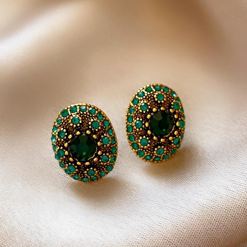 Retro Court Style Silver Needle Zircon Flower Fringed Earrings Light Luxury High-end Stud Earrings Simple Fashion Temperament Earrings